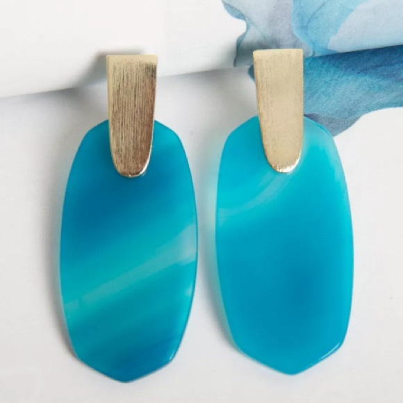 Kendra Scott Jewelry - 🔹Kendra Scott🔹 Aragon Gold Earrings Teal Agate